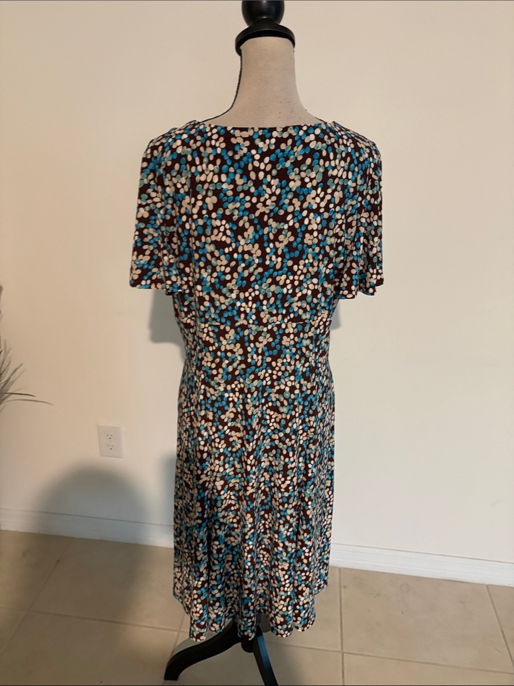 Chaps XL dress comfy brown blue 1959 - Picture 5 of 6